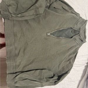 Aerie Women's Olive Zip-Up Sweater